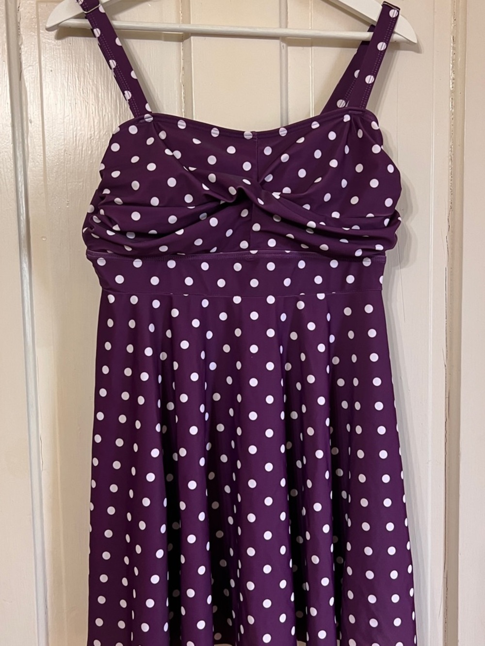 BloomChic Polka Dot Purple 2-Piece Swim Dress size 14-16 - Picture 2 of 14